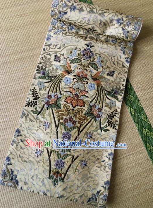 Japanese Traditional Kimono Embroidered Silk Belts Asian Handmade Japan Geisha Yukata Waistband for Women