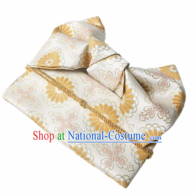 Japanese Traditional Brocade Bowknot Yukata Waistband Asian Japan Handmade Kimono Belts for Women