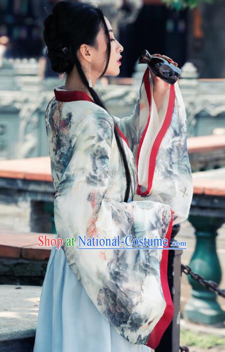 Ancient Chinese Jin Dynasty Historical Costume Traditional Court Princess Hanfu Dress for Women