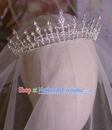 Handmade Wedding Hair Accessories Baroque Bride Crystal Royal Crown for Women