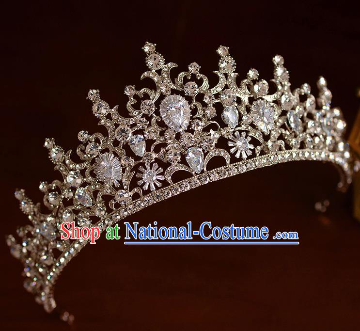 Handmade Wedding Hair Accessories Baroque Bride Zircon Royal Crown for Women