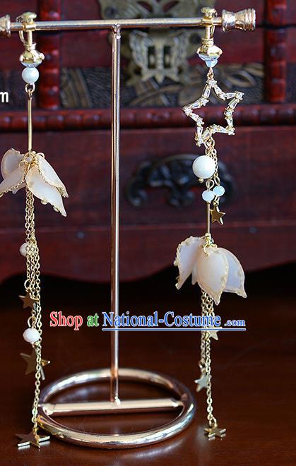 Traditional Chinese Ancient Palace Magnolia Earrings Handmade Wedding Ear Accessories for Women