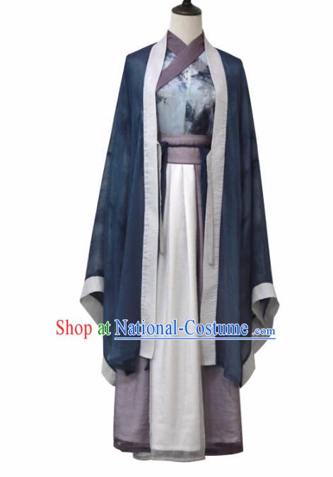 Ancient Chinese Jin Dynasty Princess Historical Costume Traditional Swordswoman Hanfu Dress for Women