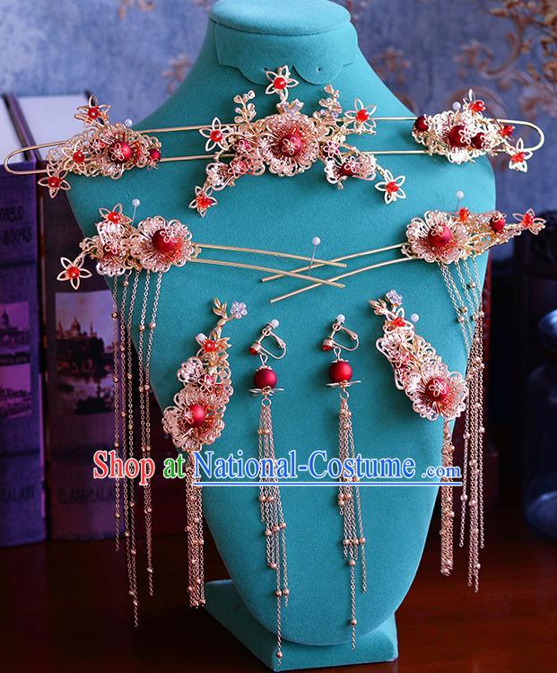 Traditional Chinese Ancient Hanfu Hair Clasp Bride Hairpins Handmade Wedding Hair Accessories for Women