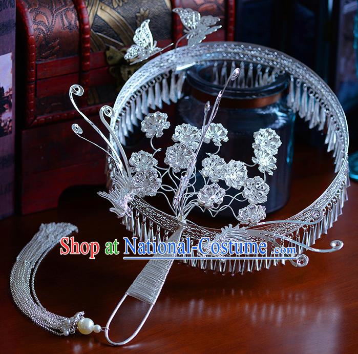 Traditional Chinese Ancient Phoenix Palace Fans Handmade Wedding Accessories Fans for Women