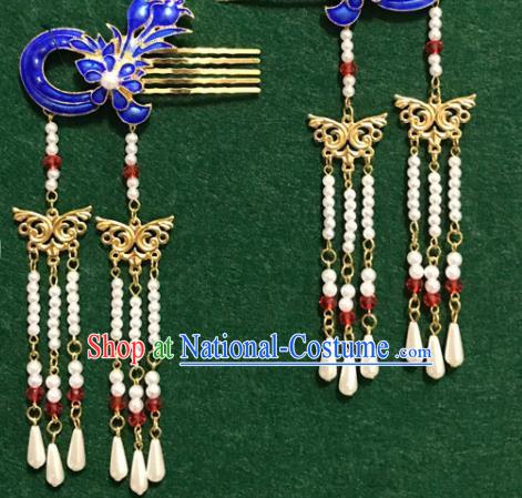 Traditional Chinese Ancient Palace Cloisonne Hair Clip Hairpins Handmade Wedding Hair Accessories for Women