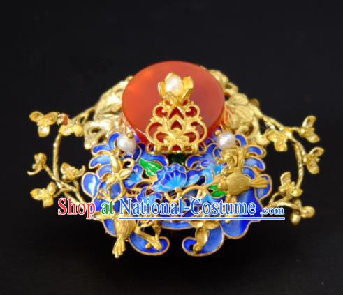 Traditional Chinese Ancient Princess Blueing Hair Clip Hairpins Handmade Hanfu Hair Accessories for Women