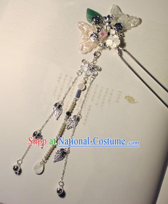 Traditional Chinese Ancient Hanfu Butterfly Tassel Hair Clip Princess Hairpins Handmade Hair Accessories for Women