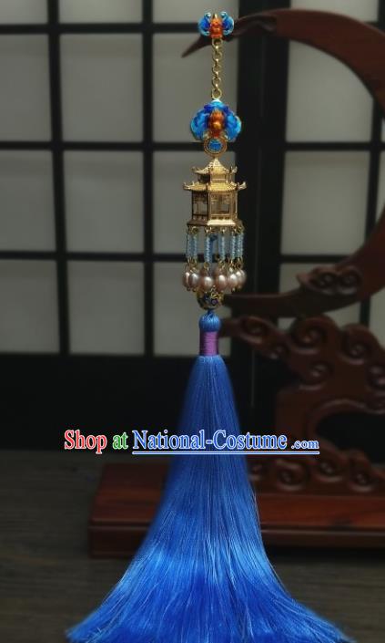 Traditional Chinese Ancient Palace Brooch Handmade Hanfu Tassel Breastpin Pendant for Women