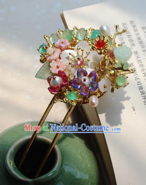 Traditional Chinese Ancient Hanfu Flowers Hair Clip Princess Hairpins Handmade Hair Accessories for Women