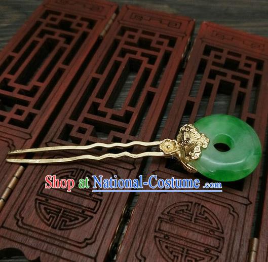 Traditional Chinese Ancient Queen Hanfu Jade Hairpins Handmade Wedding Hair Accessories for Women