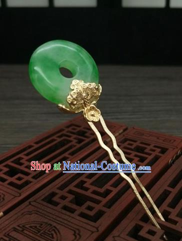 Traditional Chinese Ancient Queen Hanfu Jade Hairpins Handmade Wedding Hair Accessories for Women