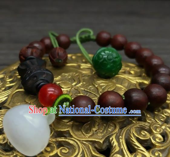 Traditional Chinese Ancient Prince Rosewood Bracelet Handmade Hanfu Accessories for Men