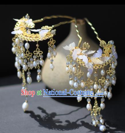 Traditional Chinese Ancient Tassel Hair Clips Hairpins Handmade Hanfu Hair Accessories for Women