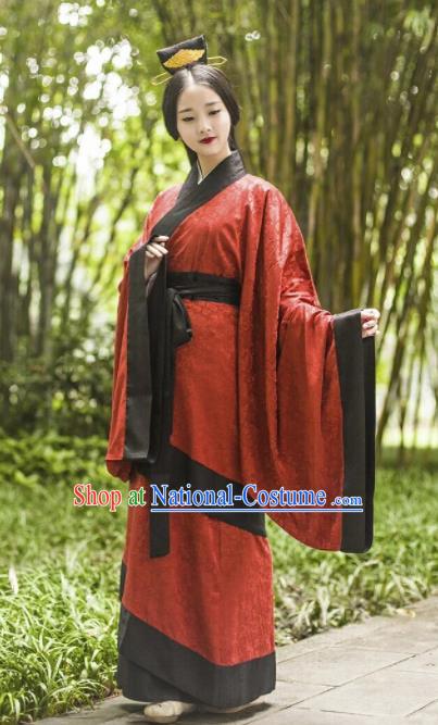 Chinese Traditional Han Dynasty Court Lady Historical Costume Ancient Princess Wedding Embroidered Hanfu Dress for Women