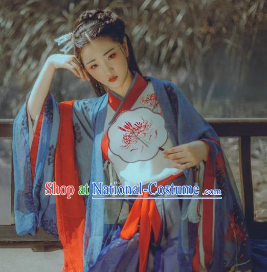 Chinese Traditional Jin Dynasty Palace Lady Historical Costume Ancient Princess Hanfu Dress for Women