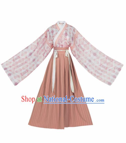 Chinese Traditional Ancient Swordswoman Hanfu Dress Jin Dynasty Historical Costume for Women