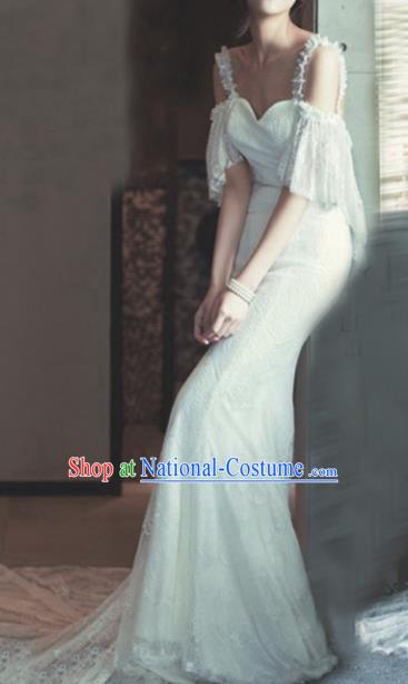 Top Grade Compere Costume Wedding Dress Modern Dance Party Catwalks Full Dress for Women