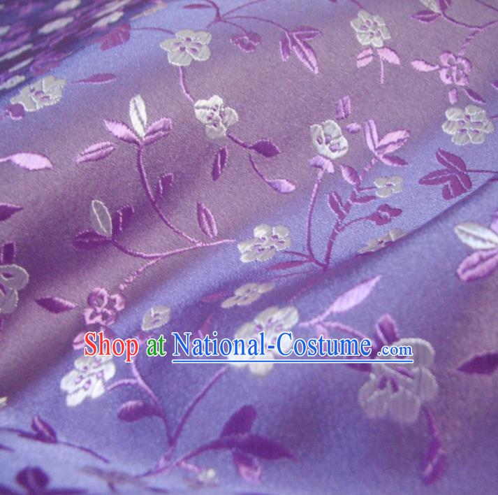 Asian Chinese Traditional Plum Blossom Pattern Purple Brocade Cheongsam Silk Fabric Chinese Fabric Material