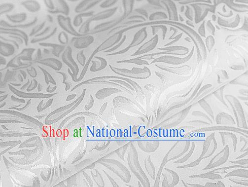 Asian Chinese Traditional Pattern White Brocade Cheongsam Silk Fabric Chinese Satin Fabric Material