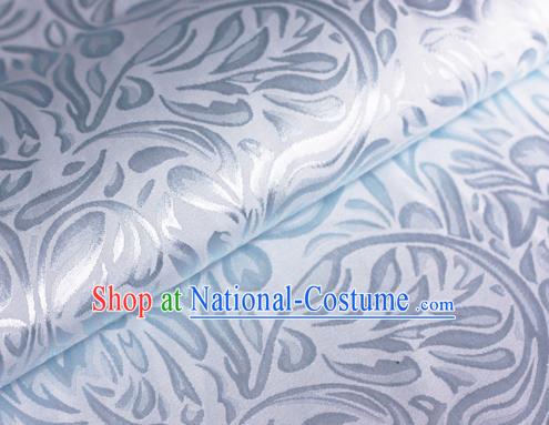 Asian Chinese Traditional Pattern Light Blue Brocade Cheongsam Silk Fabric Chinese Satin Fabric Material