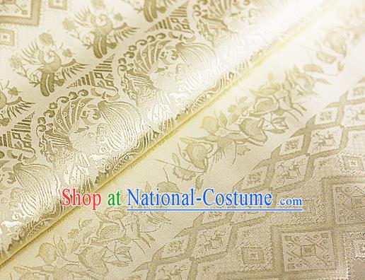 Asian Chinese Traditional Royal Pattern Golden Brocade Cheongsam Silk Fabric Chinese Satin Fabric Material