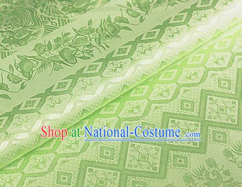 Asian Chinese Traditional Royal Pattern Green Brocade Cheongsam Silk Fabric Chinese Satin Fabric Material