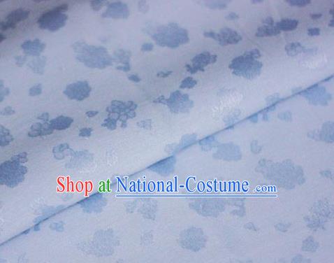 Asian Chinese Traditional Royal Flowers Pattern Blue Brocade Cheongsam Silk Fabric Chinese Satin Fabric Material