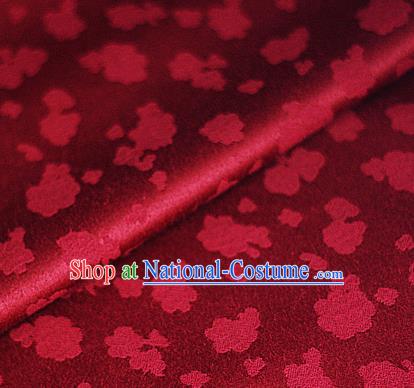 Asian Chinese Traditional Royal Flowers Pattern Wine Red Brocade Cheongsam Silk Fabric Chinese Satin Fabric Material