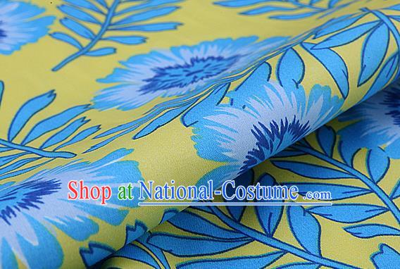 Asian Chinese Traditional Classical Dandelion Pattern Brocade Cheongsam Silk Fabric Chinese Satin Fabric Material