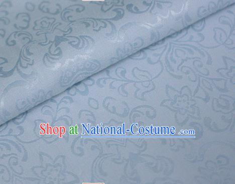 Asian Chinese Traditional Twine Pattern Blue Brocade Cheongsam Silk Fabric Chinese Satin Fabric Material