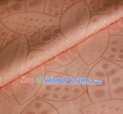 Asian Chinese Traditional Leaf Pattern Pink Brocade Cheongsam Silk Fabric Chinese Satin Fabric Material