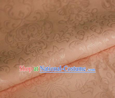 Asian Chinese Traditional Twine Grass Pattern Pink Brocade Cheongsam Silk Fabric Chinese Satin Fabric Material