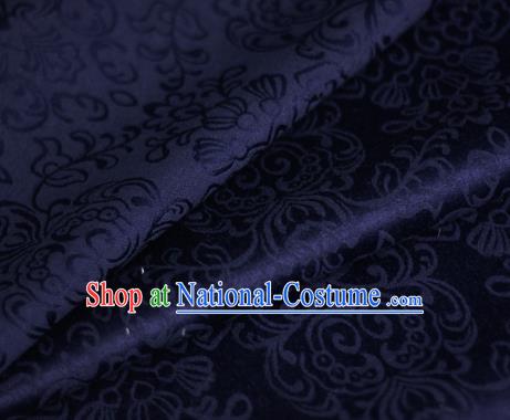 Asian Chinese Traditional Twine Grass Pattern Royalblue Brocade Cheongsam Silk Fabric Chinese Satin Fabric Material