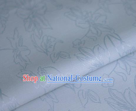 Asian Chinese Traditional Classical Jacquard Pattern Blue Brocade Cheongsam Silk Fabric Chinese Satin Fabric Material