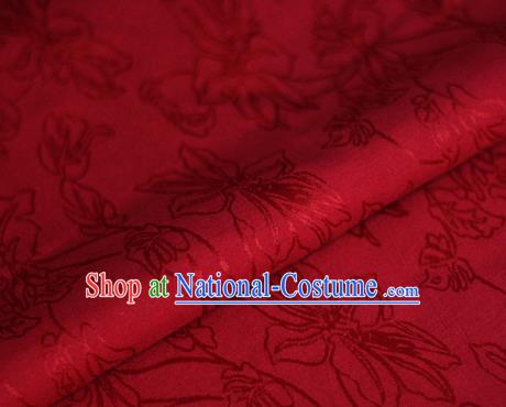 Asian Chinese Traditional Classical Jacquard Pattern Red Brocade Cheongsam Silk Fabric Chinese Satin Fabric Material