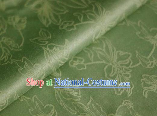 Asian Chinese Traditional Classical Jacquard Pattern Green Brocade Cheongsam Silk Fabric Chinese Satin Fabric Material