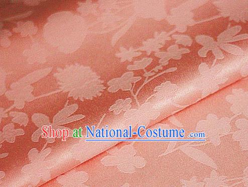 Asian Chinese Classical Pattern Pink Brocade Cheongsam Silk Fabric Chinese Traditional Satin Fabric Material