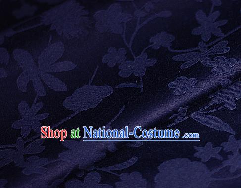 Asian Chinese Classical Pattern Royalblue Brocade Cheongsam Silk Fabric Chinese Traditional Satin Fabric Material