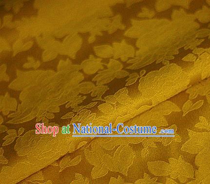 Asian Chinese Classical Peony Pattern Golden Brocade Cheongsam Silk Fabric Chinese Traditional Satin Fabric Material