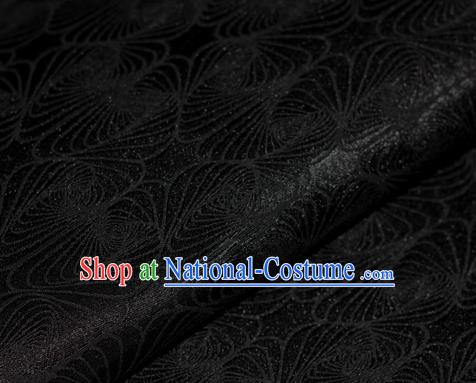 Chinese Classical Linellae Pattern Black Brocade Cheongsam Silk Fabric Chinese Traditional Satin Fabric Material