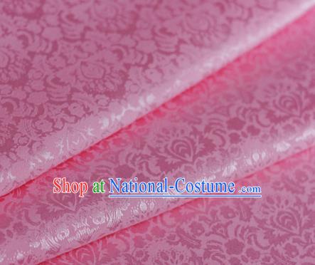 Chinese Classical Grass Pattern Design Pink Brocade Cheongsam Silk Fabric Chinese Traditional Satin Fabric Material