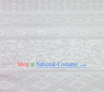 White Brocade Chinese Classical Pattern Design Satin Cheongsam Silk Fabric Chinese Traditional Satin Fabric Material