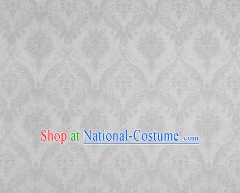 Chinese White Brocade Classical Pattern Design Satin Cheongsam Silk Fabric Chinese Traditional Satin Fabric Material