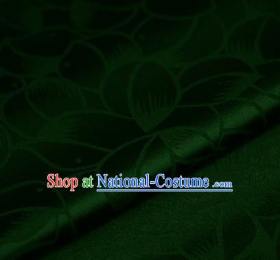 Chinese Classical Petals Pattern Design Green Brocade Satin Cheongsam Silk Fabric Chinese Traditional Satin Fabric Material