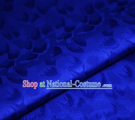 Chinese Classical Pattern Design Royalblue Brocade Satin Cheongsam Silk Fabric Chinese Traditional Satin Fabric Material