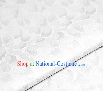 Chinese Classical Pattern Design White Brocade Satin Cheongsam Silk Fabric Chinese Traditional Satin Fabric Material