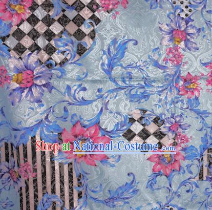 Chinese Classical Pink Flowers Pattern Design Brocade Satin Cheongsam Silk Fabric Chinese Traditional Satin Fabric Material