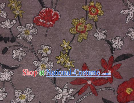 Chinese Classical Pattern Design Grey Brocade Satin Cheongsam Silk Fabric Chinese Traditional Satin Fabric Material