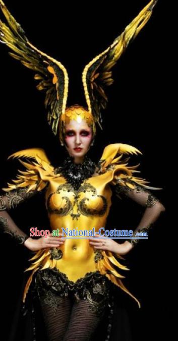 Handmade Europe Court Modern Fancywork Stage Show Golden Clothing Halloween Cosplay Queen Fancy Ball Costume for Women